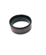 Tribal Band Black with Red Glitter Size 8 Ring NEW - $150.76 MXN
