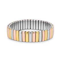 Precious Stars Tritone 14mm Stainless Steel Unisex Stretch Bracelet - £16.51 GBP