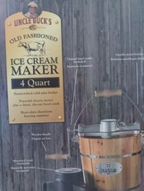 UNCLE BUCK&#39;S OLD FASHIONED ICE 4-QUART ICE CREAM MAKER: NEW - £190.37 GBP