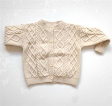 2022 Autumn New Baby Knitwear Boys Kintted Cardigan Twists Sweaters Coat  Kids C - £76.73 GBP