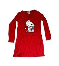 Peanuts Snoopy Munki Munki Nightgown Nightshirt Christmas Red Womens Large - £27.69 GBP