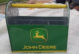 John Deere Metal Tin Tool Box Desktop Caddy - £22.08 GBP