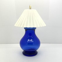 Vintage Avon  Bottle Cobalt Blue Lamp With White Lampshade - £11.07 GBP