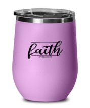 Religious Wine Glass Faith Ephesians 2:8 LtPurple-WG  - £21.98 GBP