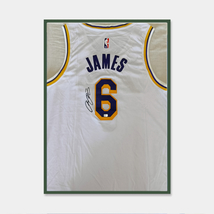 LeBron James Hand Signed Framed Los Angeles Lakers White Jersey With COA - £417.68 GBP