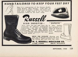 1955 Print Ad Russell Moccasin Bird Shooter Boots Berlin,Wisconsin - $8.89