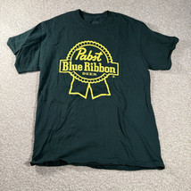 Pabst Blue Ribbon Graphic T-shirt Men’s Size Green Medium PBR 100% Cotton - £15.26 GBP