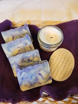 Blueberry Swirl Handmade Hand &amp; Body Soap by Au Naturelle - £7.19 GBP