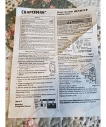 Craftsman Model 139.53684 Keyless Entry **Instructions ONLY** - $6.73 CAD