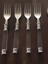 Food Netwook Clear Lucite Look Stainless Set of 4 Dessert Forks - $18.69