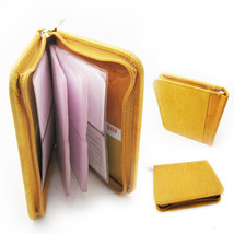 Genuine Leather Business Card Holder 40 Cards Organizer Book Id&#39;S Wallet Tan ! - £21.57 GBP