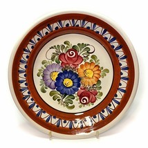 Wechsler Tirolkeramik Schwaz Austria Hand Painted Floral Wall Plate 9.5&quot; Vintage - £9.96 GBP