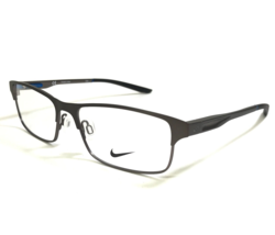 Nike Eyeglasses Frames 8046 071 Gunmetal Gray Rectangular Wire Rim 54-16... - £74.74 GBP