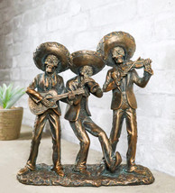 Day of The Dead Skeleton Mariachi Trio Guitarron Trumpet And Violin Figurine - £39.95 GBP