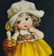 Antique Halloween Postcard Girl &amp; JOL Ellen Clapsaddle Signed Wolf Serie... - £105.76 GBP