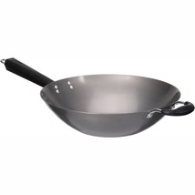 Stainless Steel Wok Stir Fry Pan Craft Wok Traditional Handle Non Stick Round - £23.94 GBP