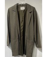 Neiman Marcus Green Leather Open Jacket Size S Very Good Condition - $49.45