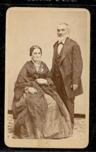 Vintage CDV Elderly Victorian Couple in Mourning Lady Wearing Black Lace Photo - £11.86 GBP