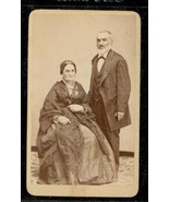 Vintage CDV Elderly Victorian Couple in Mourning Lady Wearing Black Lace... - £11.67 GBP