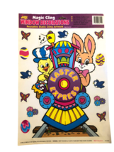 Vintage Easter Window Clings Easter Express Train Bunny Rabbits 90s NEW NOS - £10.95 GBP