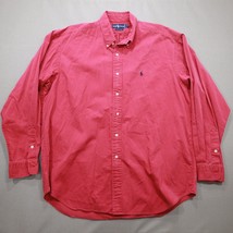 Ralph Lauren Embroidered Pony Button Up Shirt XL Mens Red Classic Core - $26.25