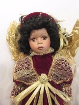 Seymour Mann Connoisseur Collection doll; Red Velvet Gold angel wings, 15" COA - $25.20