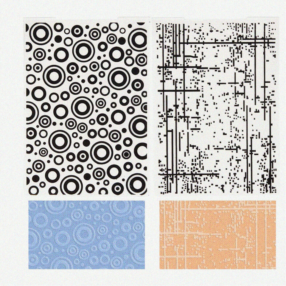 2Pcs Vintage Polka Dots & Stripe 3D Embossing Folder Set, Plastic Background Tem - $27.67