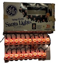 VTG GE String-A-Long Mini Blow Mold Plastic Santa Christmas Lights Set T... - $29.99