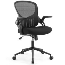 Office Chair - Ergonomic Flip-Up Arm Home Office Computer Swivel Task Chair With - £108.25 GBP