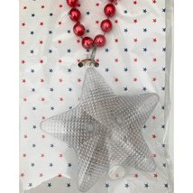 Light Up 4th of July White Star Beaded Necklace Party Favors New 1 Per P... - $3.95