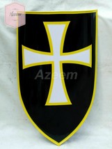 Larp Crusader White Cross Battle Armor Shield Handcrafted Replica Item - $98.47