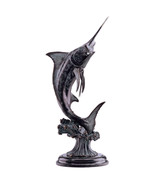 Sweet Success Hand Finished Brass and Marble Marlin Statue - £739.92 GBP