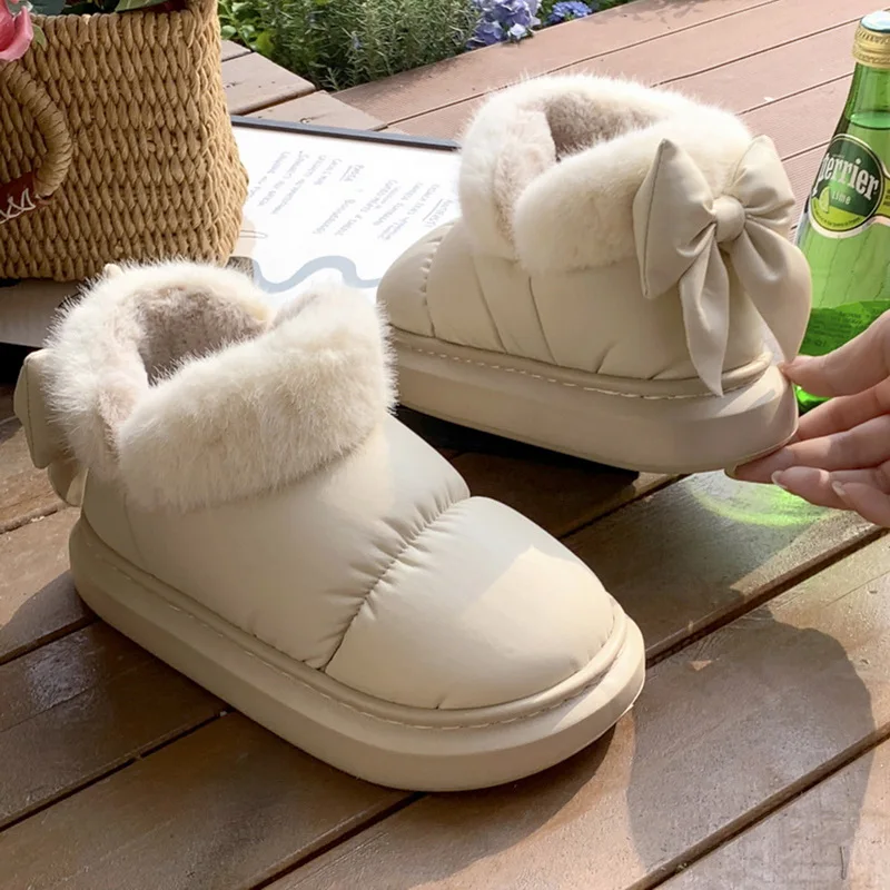 New Women Cute Warm Ankle Boots Ladies Outdoor Non-Slip Thick Sole Snow Boot Fur - £24.85 GBP