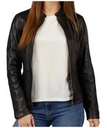 Leather Jacket Women Womens Biker Size Moto Motorcycle Soft Vintage Zip ... - $2,580.42 MXN