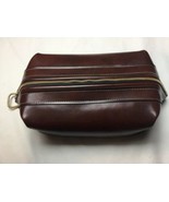 Vintage ROLFs Burgundy Vinyl SHAVING BAG Mens Travel Bathroom Kit Dopp C... - $19.79