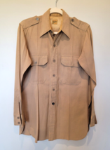 VTG Regulation Military Shirt Mens Large? Dagger Collar Brown Anitique? Worn - £15.09 GBP