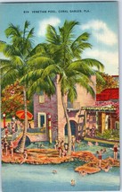 Venetian Pool Coral Gables Florida Linen Postcard - £5.14 GBP