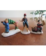 Christmas Village Figurine Ladder Painter Boys Carrying Tree Man Puppies... - $18.24 CAD