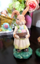 Easter Bunny Rabbit Carrying Basket of Eggs Figurine Tabletop Home Decor... - $16.82