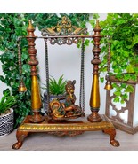 Vintage Baby God Krishna Butter Thief Brass Swing Statue With Bells - 16... - $509.36 CAD