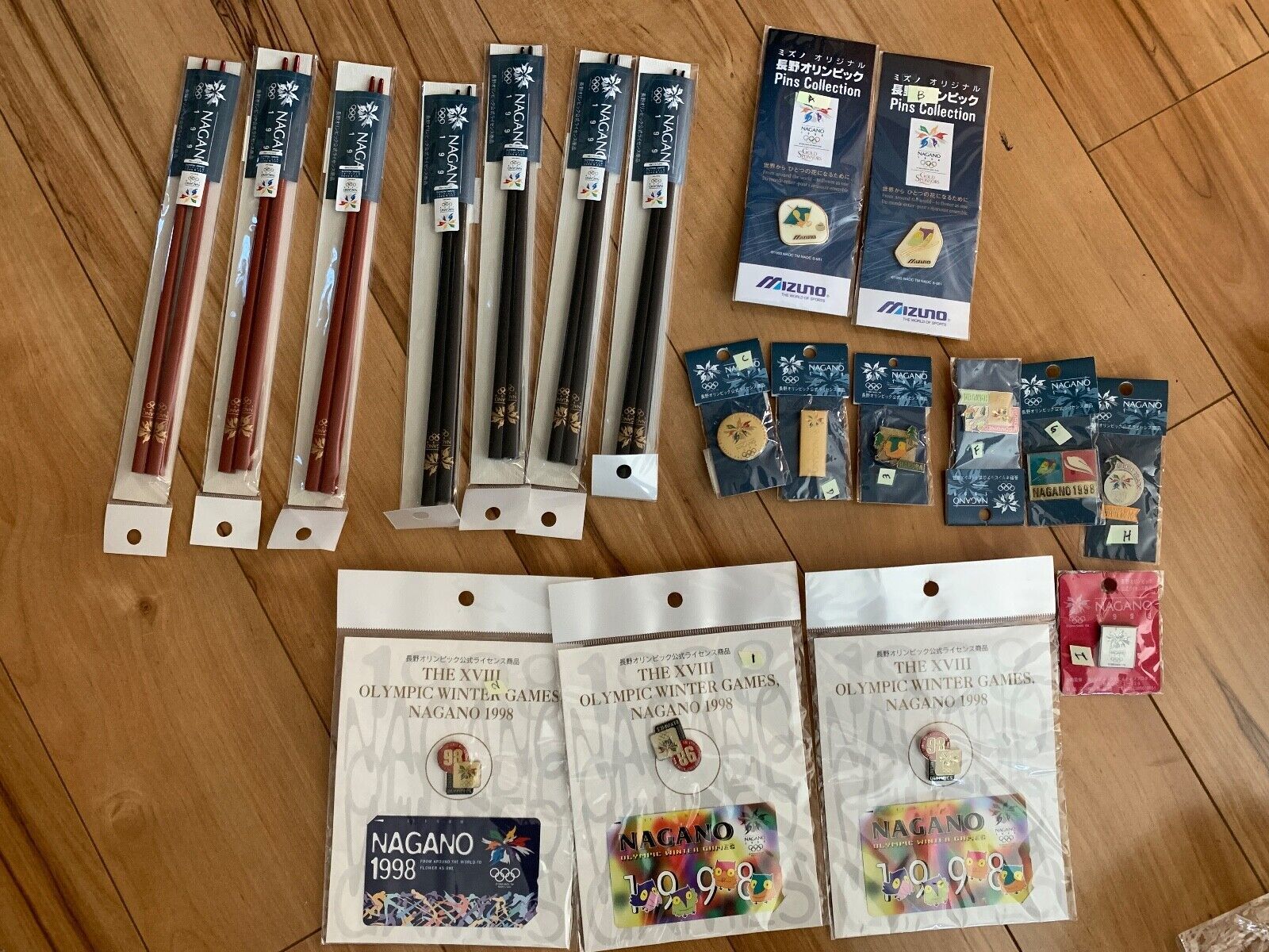Primary image for 1998 NAGANO Olympic Pins Lot Of 6 Factory Sealed Never Opened