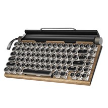 Retro Typewriter Keyboard Wireless, Mechanical Gaming Vintage Keyboard 83-Key Bl - £113.22 GBP