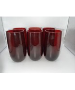 Vtg Ruby Red Roly Poly 12 oz Glasses Set of 6 - £19.65 GBP