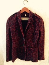 Nwot Burberry Brit Red &amp; Black Boucle wool Blend Jacket/blazer Sz us 6 - £359.14 GBP