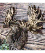 Western Rustic Bull Moose Head Wall Multi Point Key Coat Hooks Plaque Decor - $34.16 CAD