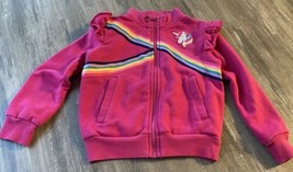 ‘365 Kids’ Garanimals Pink Zip Up Jacket Size 4 w/Unicorn Logo - £7.80 GBP