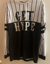 Get Hype Womens Hip Hop Dance Shirt Size L  Bust 40” Black White - £5.62 GBP