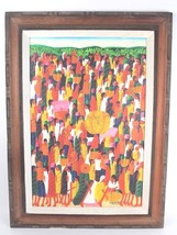 Laurent Casimir Listed Artist Oil On Canvas Haitian Market Scene Painting - £806.87 GBP