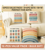 3× 4pcs Rainbow Pillow Covers Set (12pcs Total) | Soft 18x18” Cushion Co... - $1,000.34 MXN