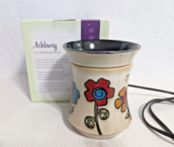 Scentsy Ashbury Wax Warmer Full Size Retired Floral Hippie Boho Pottery ... - £28.95 GBP